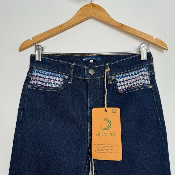 Levi's Made & Crafted Stem Flare Jeans Blue Anthro Mid Rise Boho Casual Size 27 - Picture 3 of 15